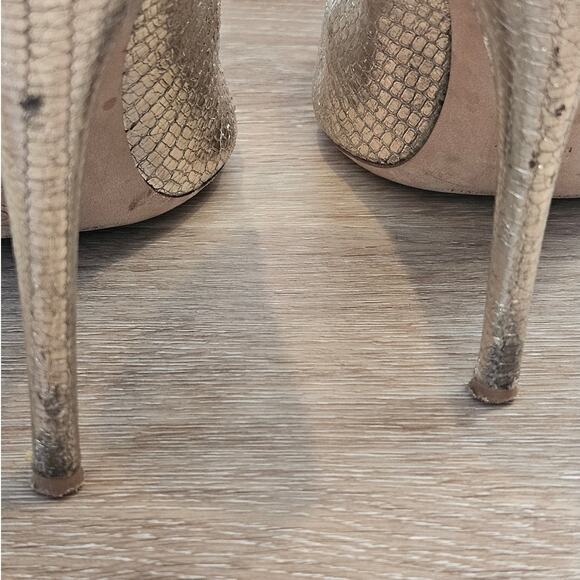 Loeffler Randall Metallic Gold Leather Pointed Toe Heel Pump sz 10 Glam Gala - Picture 5 of 11